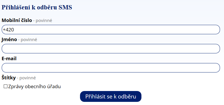 přihláška sms